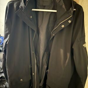 Prada Black Raincoat Lightweight Water-Resistant